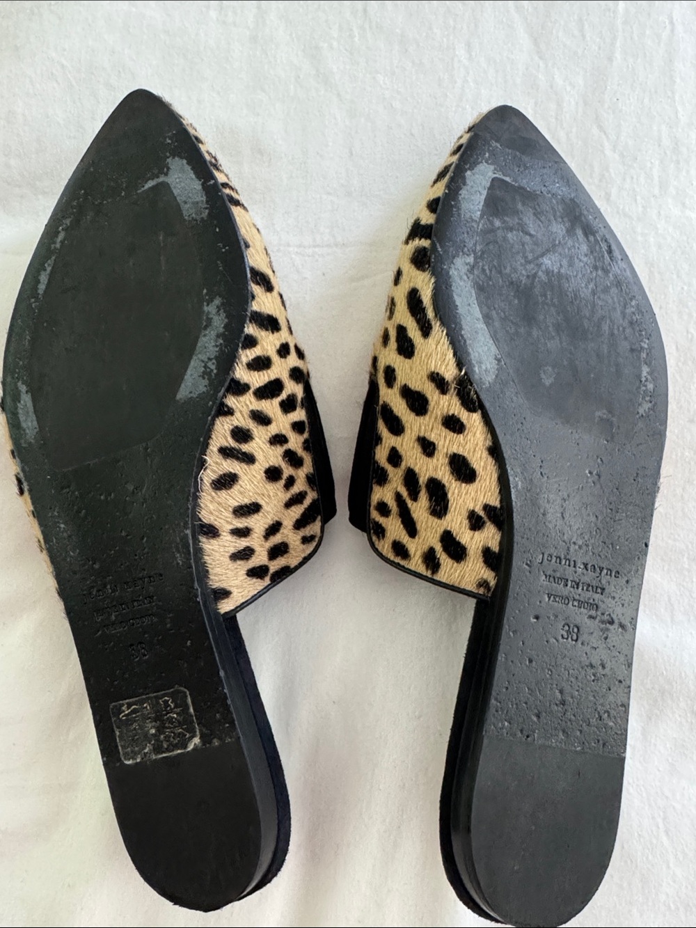 Jenni Kayne Leopard Print Mules - Black & Beige - Picture 2 of 2